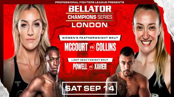 Watch Bellator Champions Series London: Leah McCourt vs Sara Collins 9/14/24